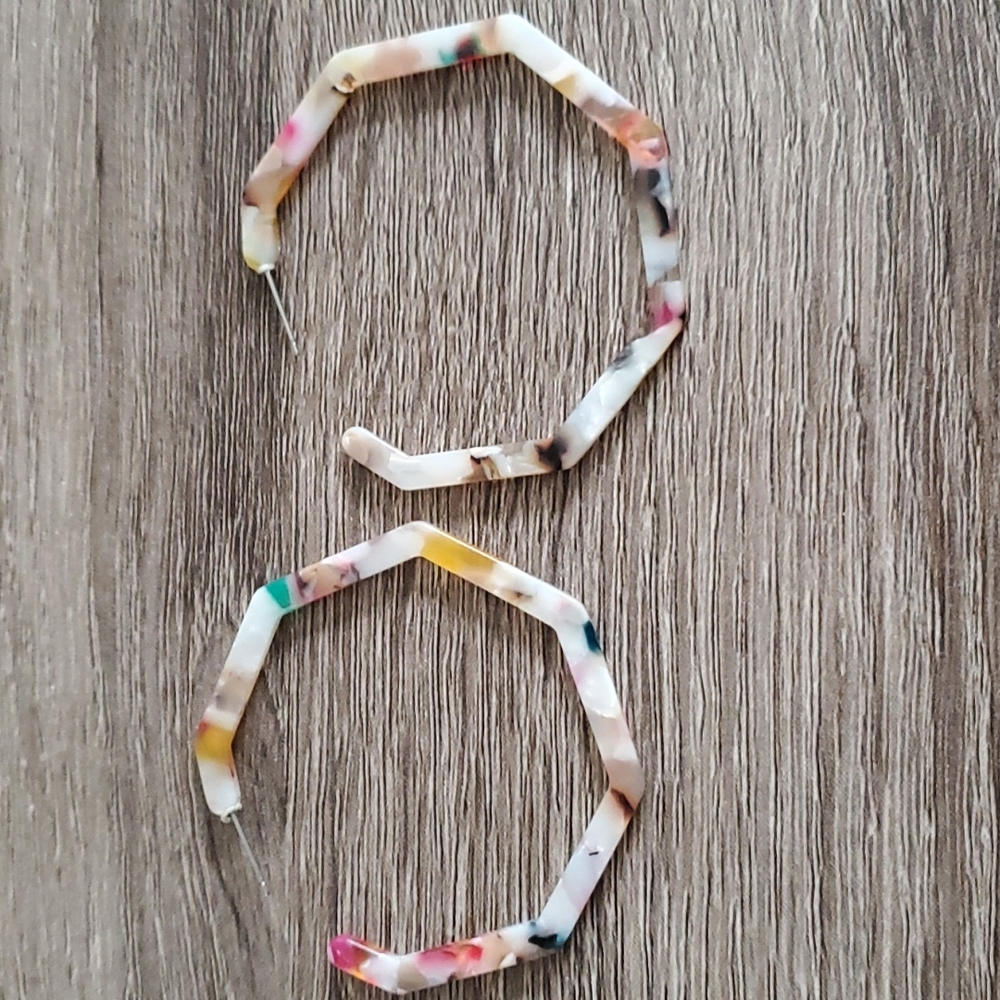 Multi Color Acrylic Hoop Earrings